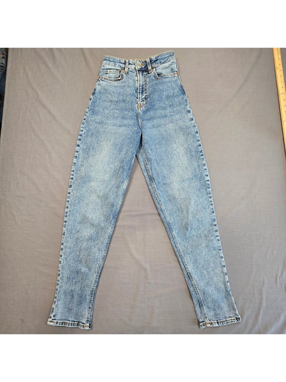 H&M Divided Womens Super High Waisted Denim Jeans Size 2 Slim Fit Blue